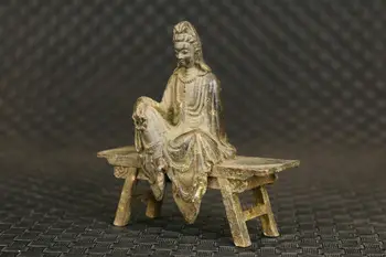 Благословляющая статуя китайского бронзового будды из коллекции кван-инь гуань инь