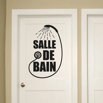 Большая наклейка на стену в дверь французского зала для умывания, наклейка на стену для душа, Виниловая наклейка для ванной, домашний декор