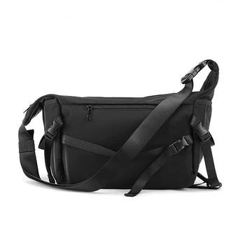 Большая нейлоновая сумка-мессенджер через плечо для мужчин, повседневная рабочая дорожная сумка-слинг с регулируемым ремешком