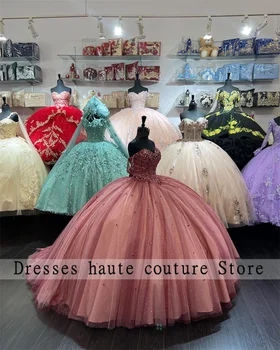 Бордовое Кружевное Бальное платье Принцессы, Пышное Платье 2023, Милая Бусина, Милое 16 Платье, Корсет на шнуровке, Vestidos De 15 Años
