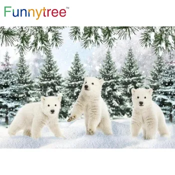 Веселое дерево, Зимние снежные пейзажи, Фон с Новым Годом, Рождественские леса, Мишки для душа, Елки на День рождения, Фон для фотосессии.
