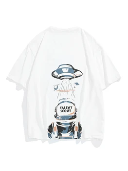 Весной и летом Новая японская мужская модная брендовая пара, футболка с короткими рукавами, мужская футболка с космическим принтом