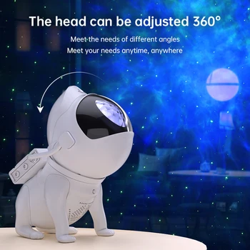 Взрывной стиль Проектор Space dog stronaut Ночник Туманность Проектор Светодиодная лампа с регулировкой на 360 ° для детской спальни Декоративный подарок