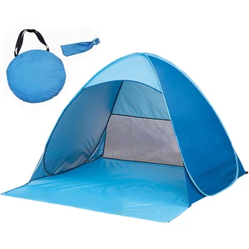 Всплывающая пляжная палатка на 2-3 человека, Автоматическая быстро открывающаяся для кемпинга на открытом воздухе UV50 + Портативный Сверхлегкий Солнцезащитный крем