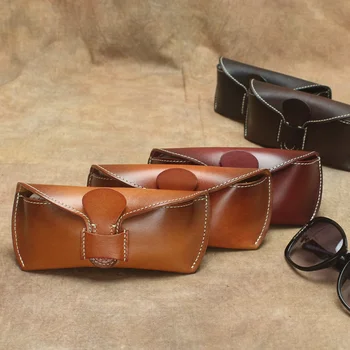 Высококачественная сумка для солнцезащитных очков из натуральной кожи, кожаный чехол для солнцезащитных очков, кошелек, сумки из натуральной кожи, кошелек для очков ручной работы