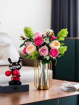Высококачественный букет искусственных цветов, гостиная, искусственный цветок, украшение из сухих цветов, стол, украшение из шелковых цветов
