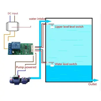 Двухзондовый полноавтоматический переключатель насоса контроля уровня воды Реле постоянного тока 12 В для аквариума