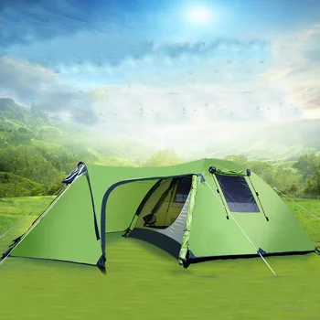 Двухслойная палатка для наружного использования на 3-4 человека, один зал, 1 Спальня, Водонепроницаемая, Ветрозащитная, Удобная Пляжная Семейная палатка для кемпинга Barraca