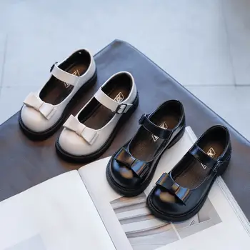 Детская кожаная обувь с большим носком, весенняя новинка, женская обувь в стиле ретро Mary Jane, кожаная обувь в стиле Британской академии, детская обувь
