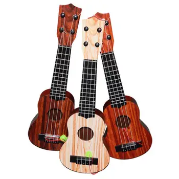 Детская однотонная деревянная Гавайская гитара Гавайская гитара Гриф струнный инструмент игрушка