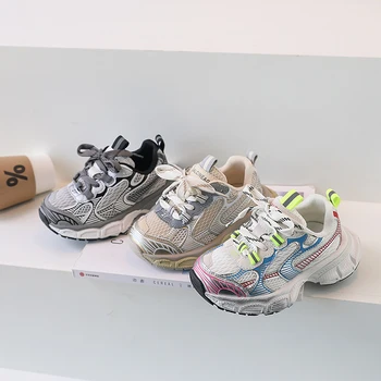 Детская спортивная обувь для отдыха, новинка осени 2023, тренд для девочек, Удобные дышащие студенческие кроссовки для мальчиков 4-15 лет