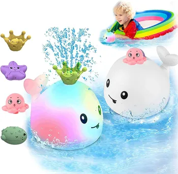 Детские игрушки для ванны с подсветкой, игрушки для бассейна с разбрызгивателем китовой воды для малышей, игрушки для бассейна с разбрызгивателем китовой воды для младенцев