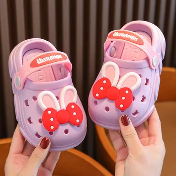 Детские сандалии для летних девочек, нескользящие детские мультяшные детские сандалии и тапочки Baotou Hole Shoes