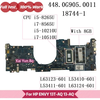 Для HP ENVY 13T-AQ 13-AQ 13T-AQ000 Материнская плата ноутбука L63123-601 L53410-601 L53411-601 L63124-601 w I5 I7 8th 10th 8GB 18744-1