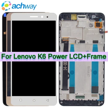 Для Lenovo K6 Power LCD с рамкой новый полный ЖК-дисплей с сенсорным экраном в сборе с цифровым преобразователем K33a42 k33a48 Замена телефона K6 Черный