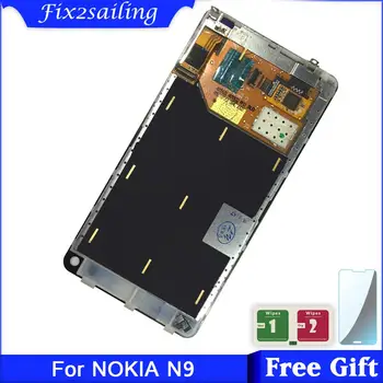 Для NOKIA N9 ЖК-дисплей Сенсорный Экран С Рамкой Для Nokia N9 Дигитайзер Стекло В Сборе Запасные Части