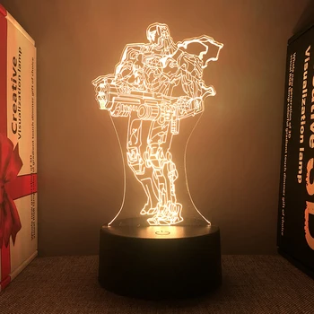 Доблестная фигурка Кайо 3d Светодиодная лампа для спальни Изготовленный на заказ герой игры Акриловые ночные светильники Декор игровой комнаты Подарок на День Рождения