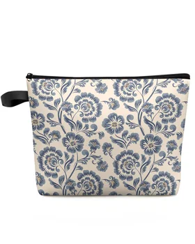 Дорожная косметичка большой емкости в стиле ретро с цветочным рисунком, Портативная сумка для хранения косметики, женский водонепроницаемый пенал