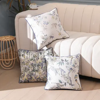 Жаккардовый чехол для подушки в американском стиле, окрашенный пряжей, Декоративная наволочка в загородном стиле для гостиной, роскошный домашний декор