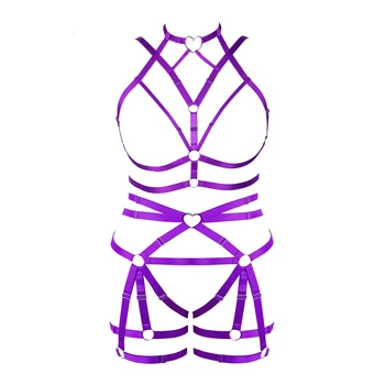 Женский фетиш-комплект обвязки для тела, готическое нижнее белье, обвязка для тела, сексуальный бюстгальтер в клетку, Товары Happy Pomotion, фетиш-одежда