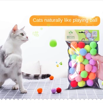 Забавная игрушка-мячик для кошек, Красочный Эластичный мяч, 30шт/50шт, Принадлежности для игрушек-мячей для кошек, Устойчивые к царапинам, Устойчивые к укусам, Juquetes Para Gatos