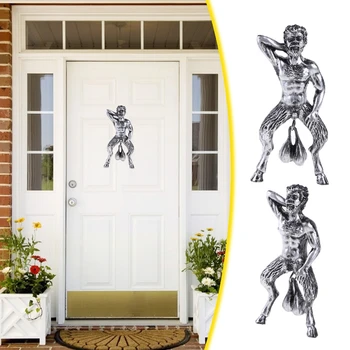 Забавный старик со специальным дверным молотком, Фигурная подвеска, Модель дверного звонка для входной двери, украшения дома в саду