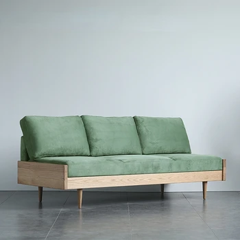 Зеленый Скандинавский диван для гостиной, Современная декоративная подушка, Роскошный Деревянный диван, Минималистская мебель в японском стиле Divani Da Soggiorno