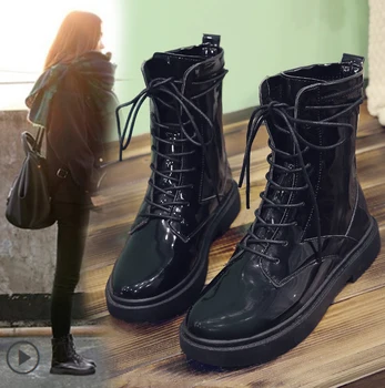 Зимние ботильоны из натуральной кожи черного кофейного цвета в стиле ретро, женские теплые классические короткие плюшевые ботинки с круглым носком, однотонные yuj7