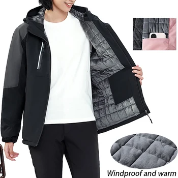 Зимние утепленные куртки, теплая куртка на молнии, толстовка, бархатное ветрозащитное пальто, мужская и женская модная повседневная спортивная одежда для пеших прогулок на открытом воздухе