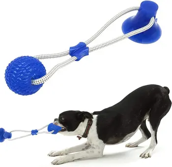 Игрушки с мячом для собак, Силиконовая присоска, Интерактивный толкающий мяч TPR, Игрушки для жевания, Чистки зубов, Игрушки-угощения для домашних животных, Игрушки для щенков
