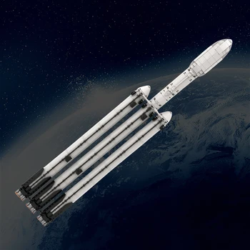 Идея набора строительных блоков в масштабе MOC V Собрать космический корабль SpaceX Falcon Heavy Saturn Rocket Bricks, игрушки для детей, подарок на день рождения
