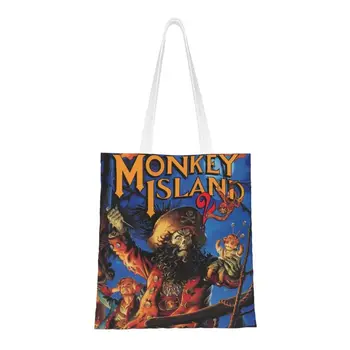 Изготовленная на заказ холщовая сумка для покупок на острове обезьян, женские прочные сумки для покупок LeChuck's Revenge