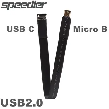 Изготовленный на заказ бренд ADT Плоский кабель USB 2.0 длиной 3-300 см от мужчины кмужчине Type-C До Micro-B с Двойным углом USB 2.0 USB C Micro-USB Удлинитель