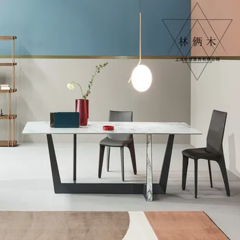 Изготовленный на заказ роскошный новый стол Nordic Light, прямоугольный мраморный стол, пианино, краска для выпечки, маленький семейный обеденный стол на заказ