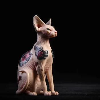 Имитация татуировки Сфинкса (безволосой кошки) в масштабе 1/6, имитационная модель животного, статические украшения в помещении, демонстрация воспроизведения