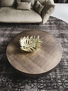 Итальянский минималистский журнальный столик из нержавеющей стали, простая современная светлая роскошная гостиная, креативный размер, высота круглого журнального столика