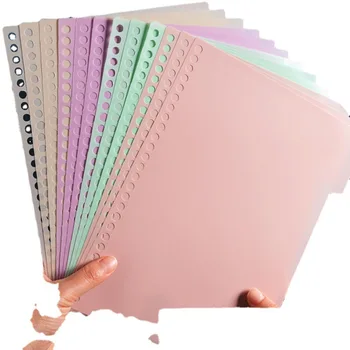 Картотека Вкладышная бумага Пластик формата А4 с 30 отверстиями, Цветная доска для ПК с отверстиями B526, Разделительная доска для каталога с разделенной страницей формата А5