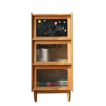 Книжный шкаф zqNordic из массива дерева, журнальный шкаф из вишневого дерева, напольный шкаф для входа, многофункциональный шкафчик