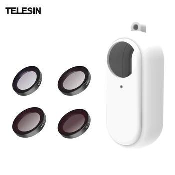 Комплект фильтров для камеры TELESIN с 4шт Фильтрами (CPL + ND8 + ND16 + ND32) + Мягкий Силиконовый Защитный чехол для камеры Insta360 GO2
