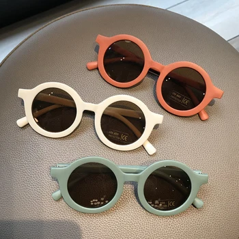 Корейские милые круглые солнцезащитные очки для детей, девочек и мальчиков, Модные солнцезащитные очки с защитой от UV400 для детей 0-10 лет