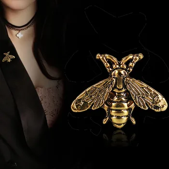 Креативная мини-брошь в виде пчелы, Модная Нежная милая Универсальная брошь в виде животного Насекомого, корсаж, золотой цвет, аксессуары серебряного цвета.