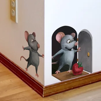 Креативные 3D наклейки со сломанной крысиной дырой, наклейки на стены гостиной, спальни, декоративные наклейки на стены, самоклеящиеся наклейки на стены