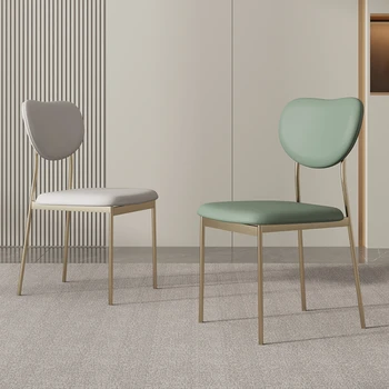 Кресло со спинкой в скандинавском минималистичном стиле, удобное дышащее кресло, легкие роскошные Модные обеденные стулья для отдыха из нержавеющей стали
