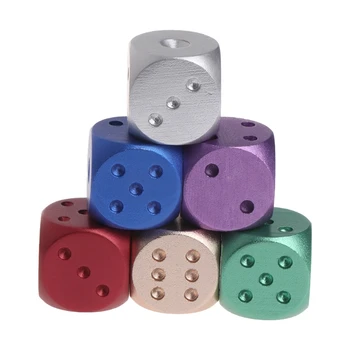 Кубики Алюминиевые Многогранные Металлические Твердые Клубные Барные Игральные Кости Игровой Инструмент 16X16X16mm