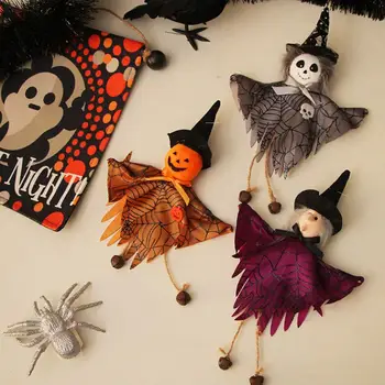 Кукла на Хэллоуин, тыква, Череп ведьмы, Паутина, Жуткий призрак ручной работы, Длинноногий фестиваль, праздничное украшение, подвеска для вечеринки