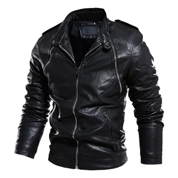 Куртки из натуральной кожи для мужчин, брендовая Зимняя мужская куртка, мотоциклетная куртка на молнии, коричневая куртка из натуральной кожи в мужском стиле, Горячая новинка