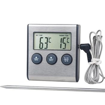 Кухонный цифровой термометр TP700 для приготовления мяса, температуры продуктов для духовки, барбекю, функция таймера гриля с датчиком из нержавеющей стали