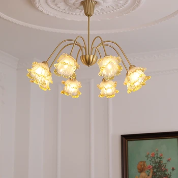 Лампа для гостиной, спальни, кабинета, высококачественные ретро-лампы для виллы Crystal Flowers