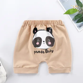 Летние хлопчатобумажные брюки для малышей 1-4 лет, мультяшные капри для маленьких девочек и мальчиков, тонкие шаровары для отдыха, Милые штаны для малышей в Корейском стиле