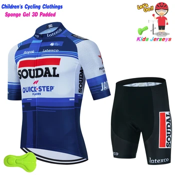 Летний комплект детской велосипедной майки Quick Step 2023, детская велосипедная одежда с коротким рукавом MTB Ropa Ciclismo, велосипедный костюм для мальчиков, велосипедная одежда для взрослых.